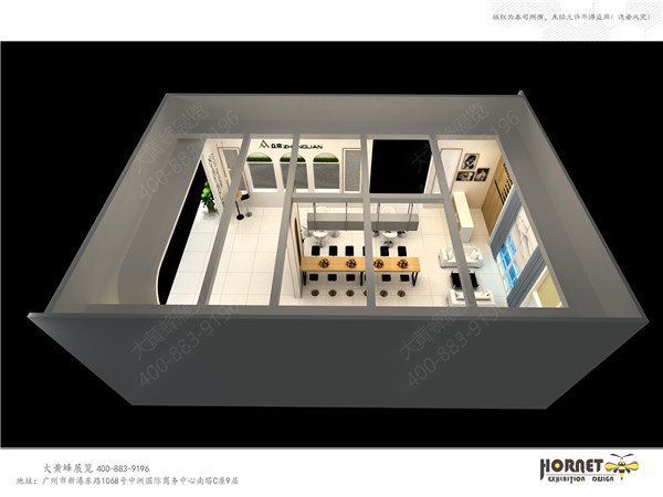 大黃蜂展覽設(shè)計(jì)-眾簾展臺(tái)頂部效果圖